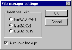 The file options dialog