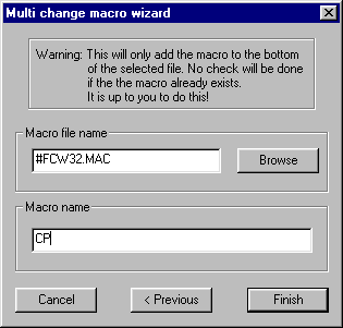 Macro wizard dialog example